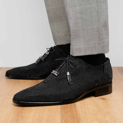 Marco Di Milano Rimini Genuine Stingray Lace-Up Shoe - Black