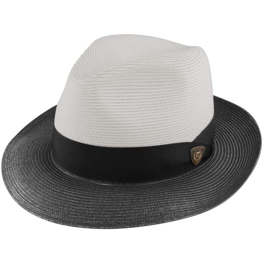 Dobbs Toledo Milan Straw Hat in White/Black