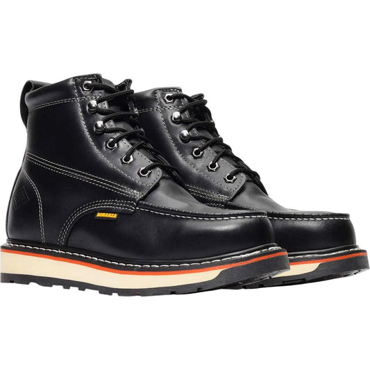 Frontier Dual 6" Moc Toe Work Boot - Black Full-Grain Leather
