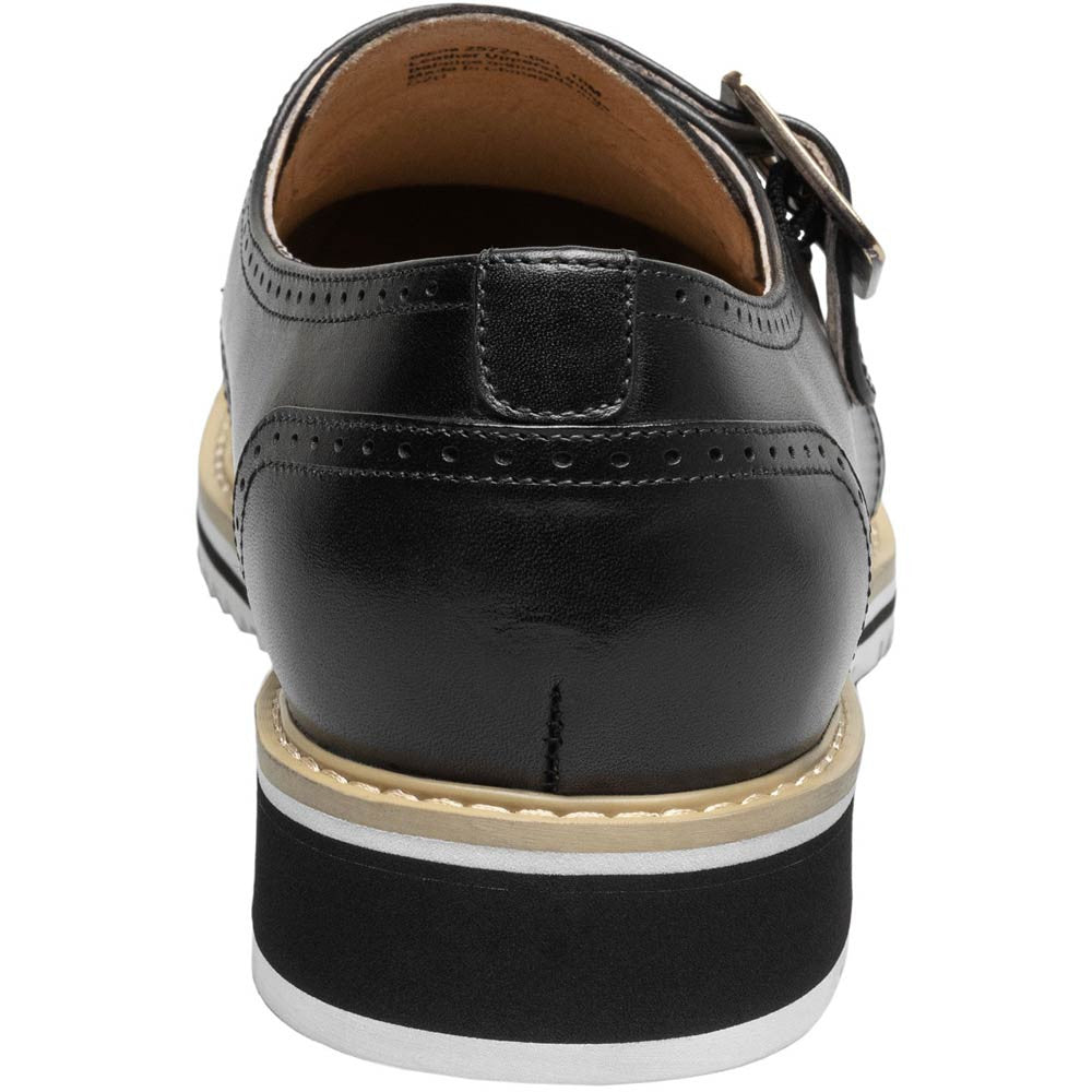 Stacy Adams Bartram Plain Toe Monk Strap in Black
