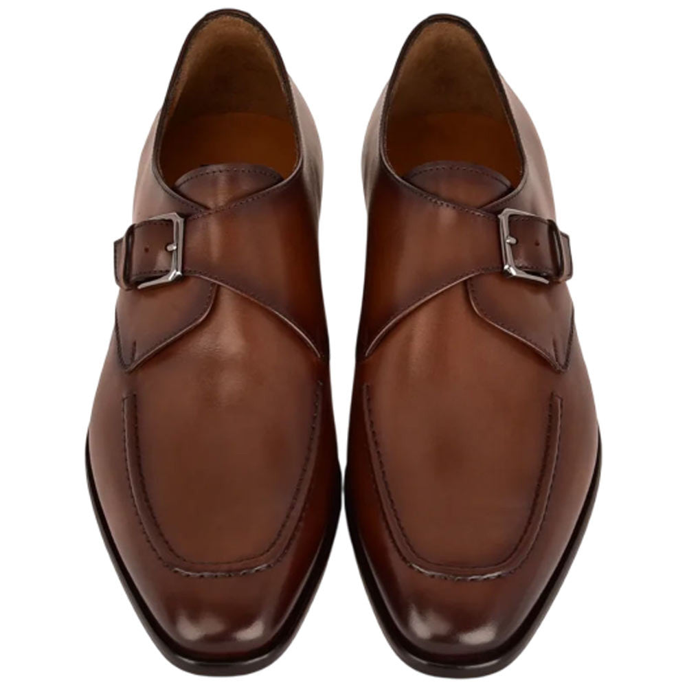 Corrente Men’s Brown Monk Strap Cap Toe Premium Leather Shoes