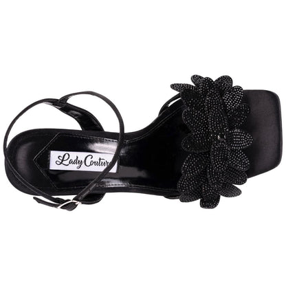 Lady Couture Lust Black Rhinestone Stud Slingback Heels