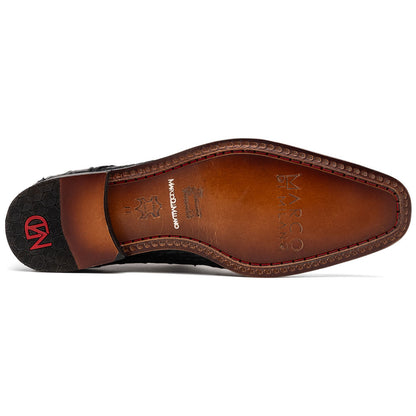 Rovigo Black Men’s Genuine Caiman Crocodile Dress Monk Strap | Marco Di Milano