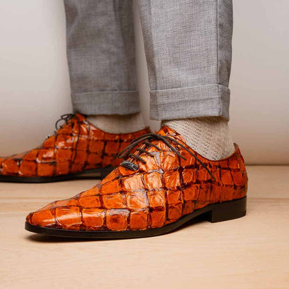 Oliveri Men’s Genuine Pirarucu Skin Classic Dress Oxford | Marco Di Milano