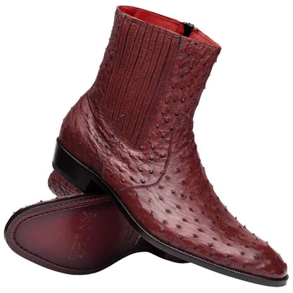 Marco Di Milano Giorgio Genuine Ostrich Chelsea Boot - Wine