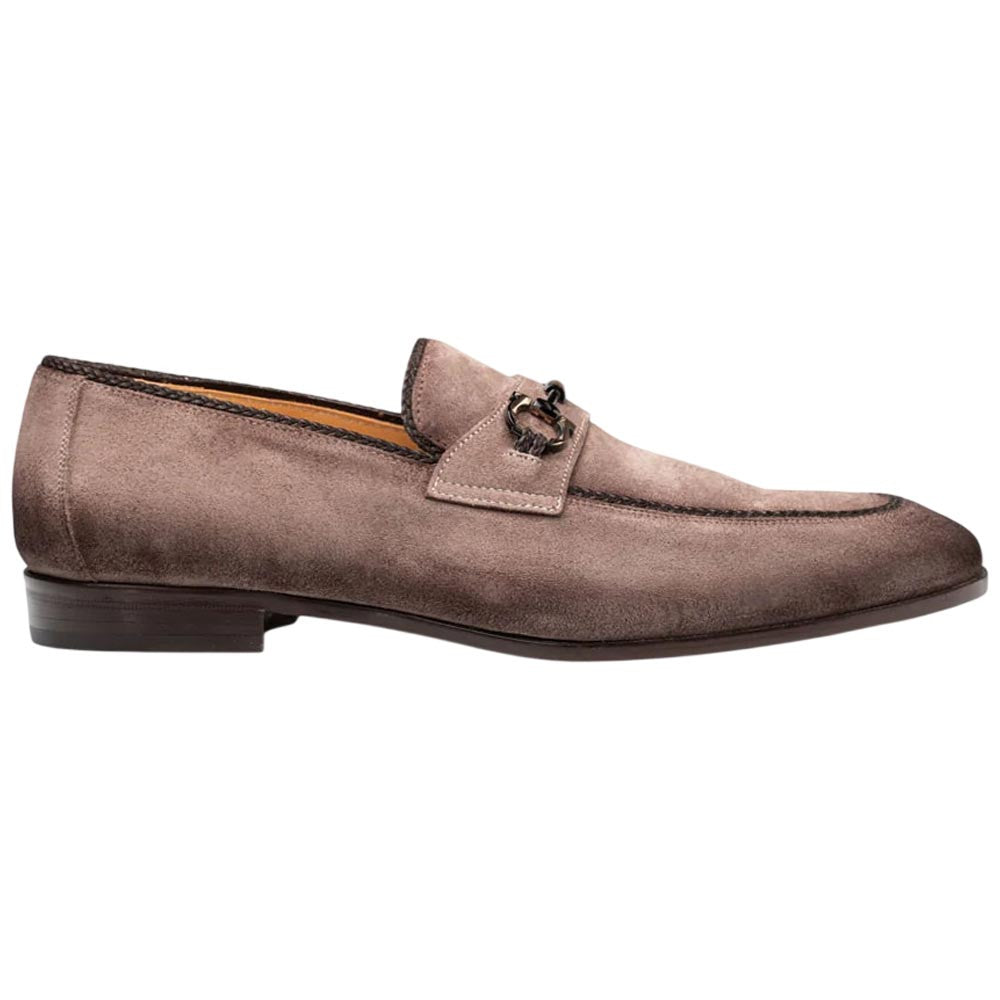 Mezlan Antelope Men's Taupe Suede Ornament Loafer - Handmade in Spain