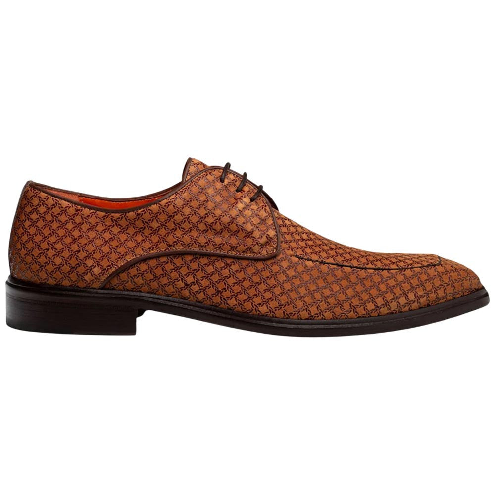 Mezlan Montage Printed Suede Derby - Men's Tan Exclusive Printed Suede Derby