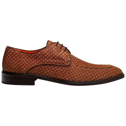 Mezlan Montage Printed Suede Derby - Men's Tan Exclusive Printed Suede Derby