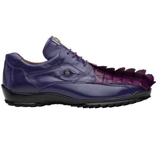 Marco Di Milano Udine Genuine Hornback Caiman & Calf Leather Sneaker – Purple