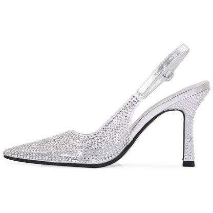 Lady Couture Irene 3.5” High Heel Pumps in Silver