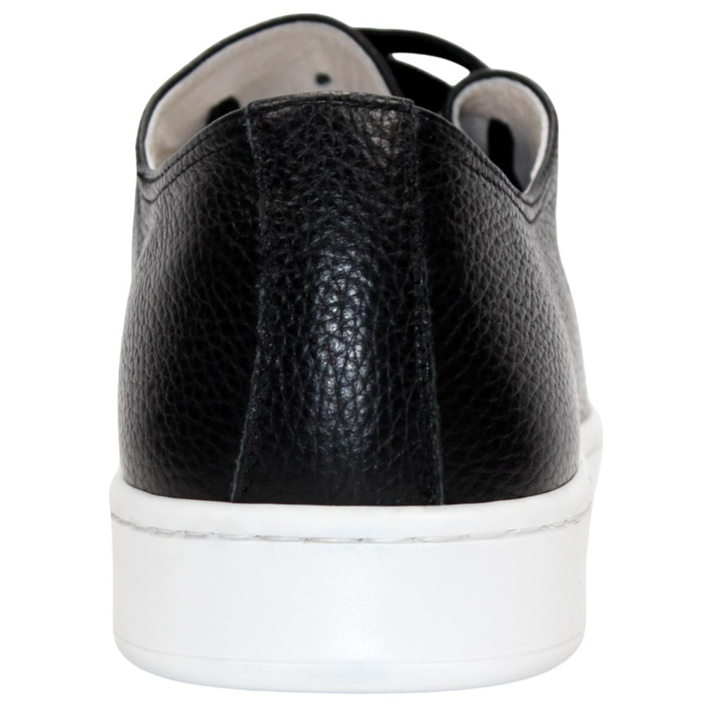 DUCA Max Black Men's Italian Leather Luxury Sneakers