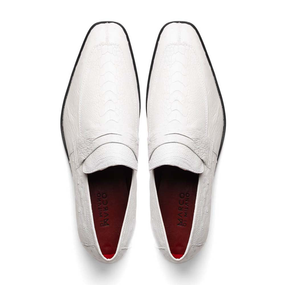 Marco Di Milano Fangio White Exotic Penny Loafer