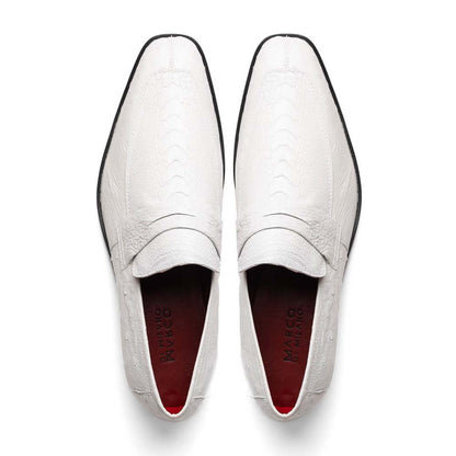 Marco Di Milano Fangio White Exotic Penny Loafer