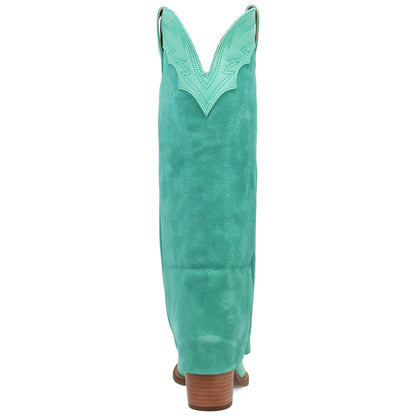 Wild Fire Leather Green Cuffed Self-Embroidered Snip Toe Women Boot | Dingo Western Cowgirl Boots