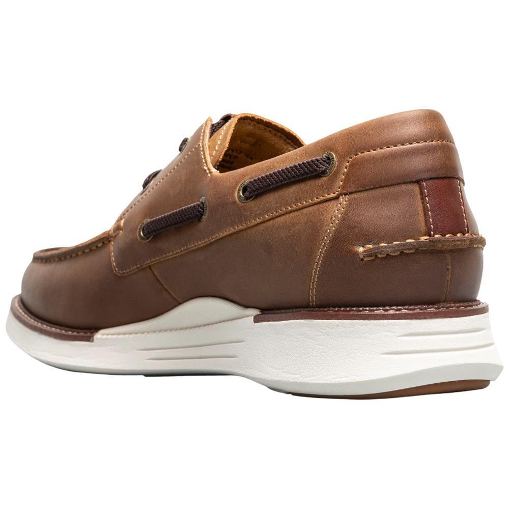 Florsheim Launch Moc Toe Elastic Lace Brown Boat Shoes for Men