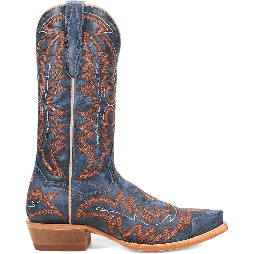 Dan Post Triton Blue Leather Snip Toe Western Cowboy Boots (USA Men Size)