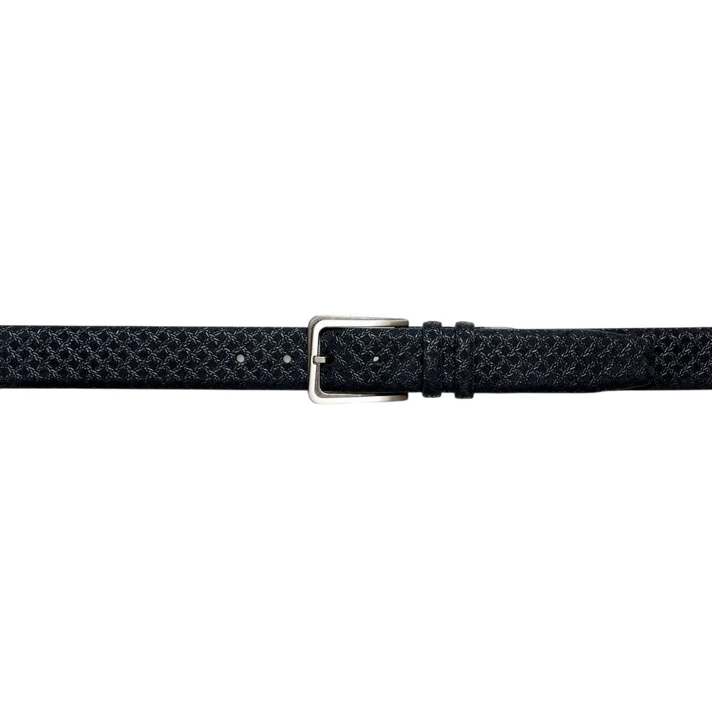 Mezlan Men's Printed Suede and Calf Trim Belt in Black