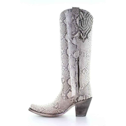 Corral White Genuine Python Tall Cowgirl Boots