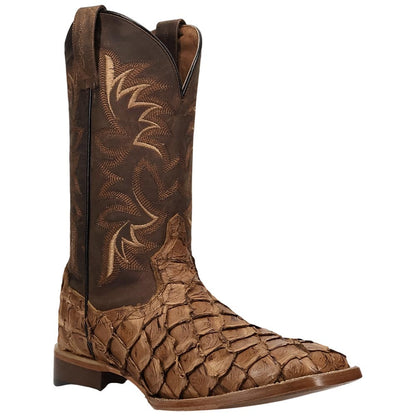 Dan Post Men's Marc Tan Chocolate Genuine Pirarucu Western Cowboy Boot