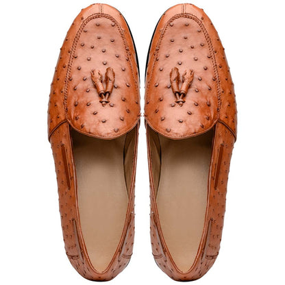 Marco Di Milano Aubiere Cognac Ostrich Loafers