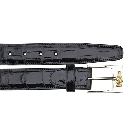 Belvedere Men's Black Alligator Belt