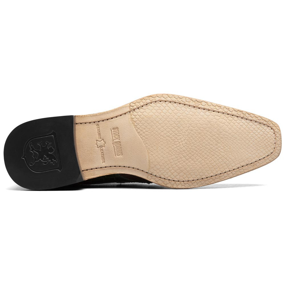 Stacy Adams Tristano Green Mu. Exotic Print Leather Bike Toe Derby (US Men Size)