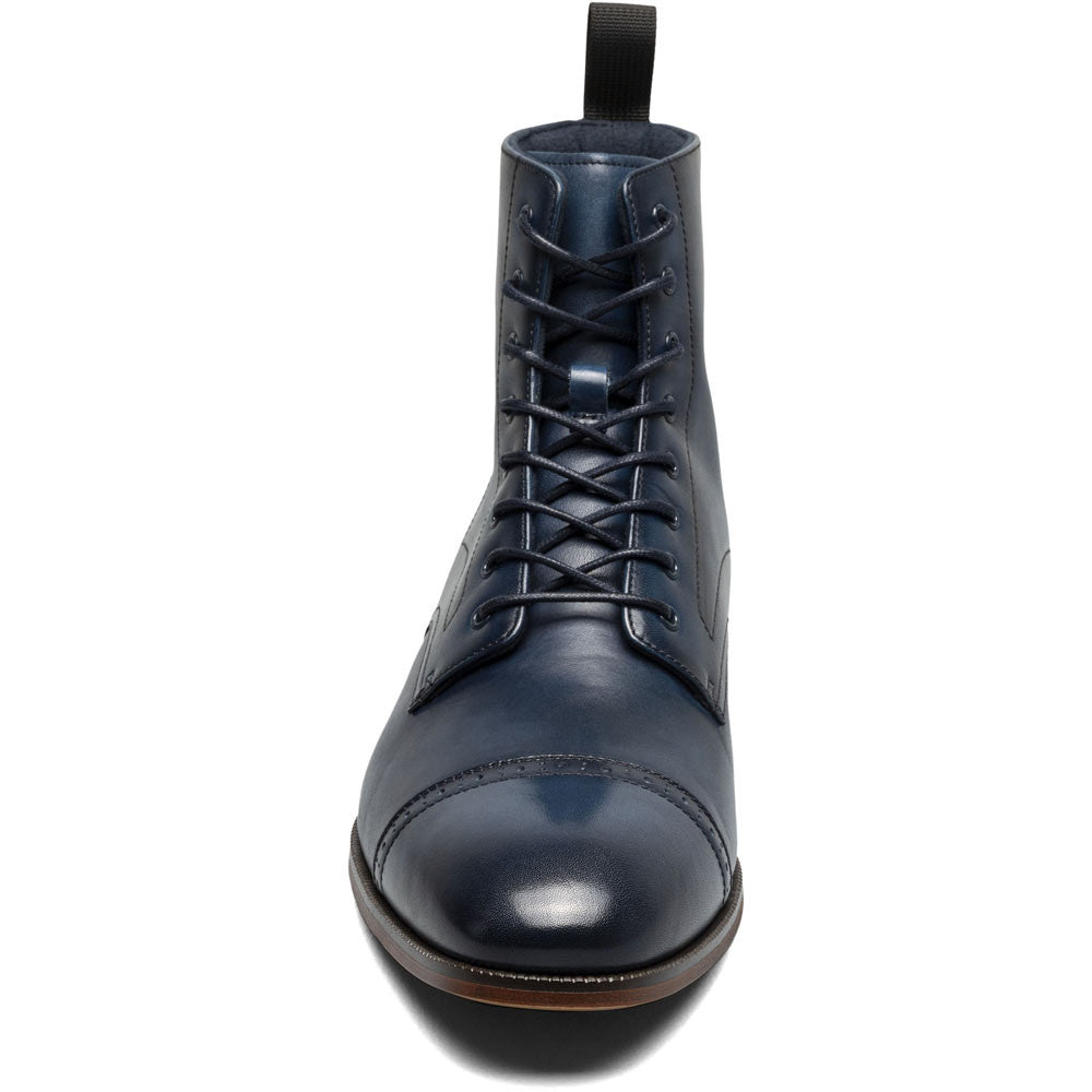 Stacy Adams Henry Cap Toe Lace Up Boot in Navy