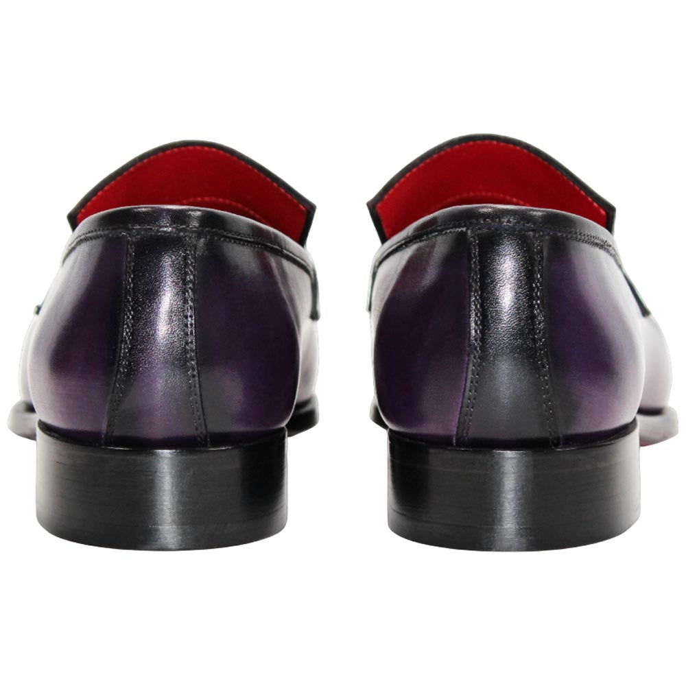 Fennix of Italy Genuine Alligator Skin LIAM Purple Dress Loafers (USA Men Size)