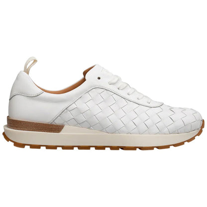Mezlan of Spain Men’s Concha Woven Calfskin White Round Toe Luxury Sneaker