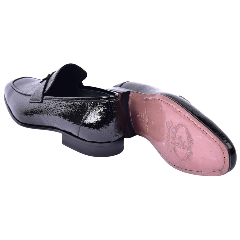 Corrente Men's Vita Calf Skin H-Buckle Loafer - Black