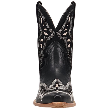 Dan Post Haven Women's Black Leather Western Bootie - 8" Shaft, Snip Toe