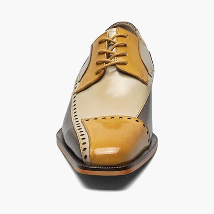 Stacy Adams Plaza Olive Multi Modified Cap Toe Leather Oxfords (USA Men Size)