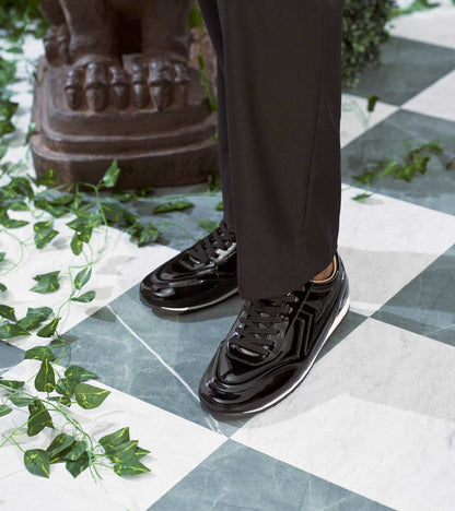 Stacy Adams Action 150 Sporty Lace-Up Sneaker - Black Patent