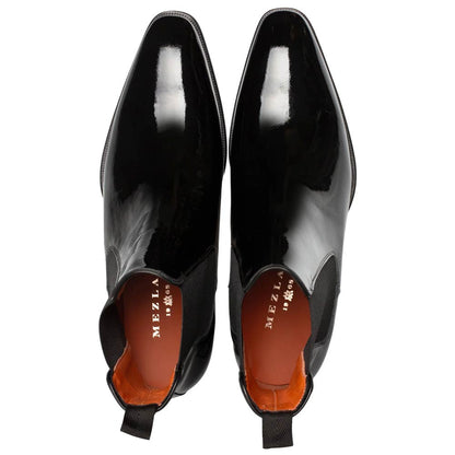 Mezlan Blackjack Men's Black Patent Leather Chelsea Boot - Handmade in Spain