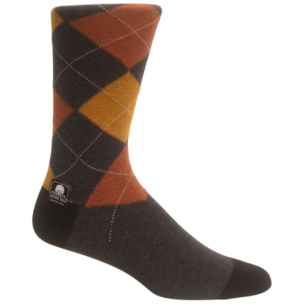 Black Multi-Color Gray/Rust Men’s Crew Dress Sock | Stacy Adams Premium Socks