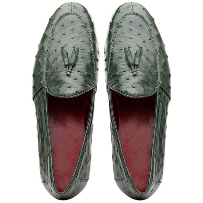 Marco Di Milano Aubiere Forest Green Ostrich Loafers