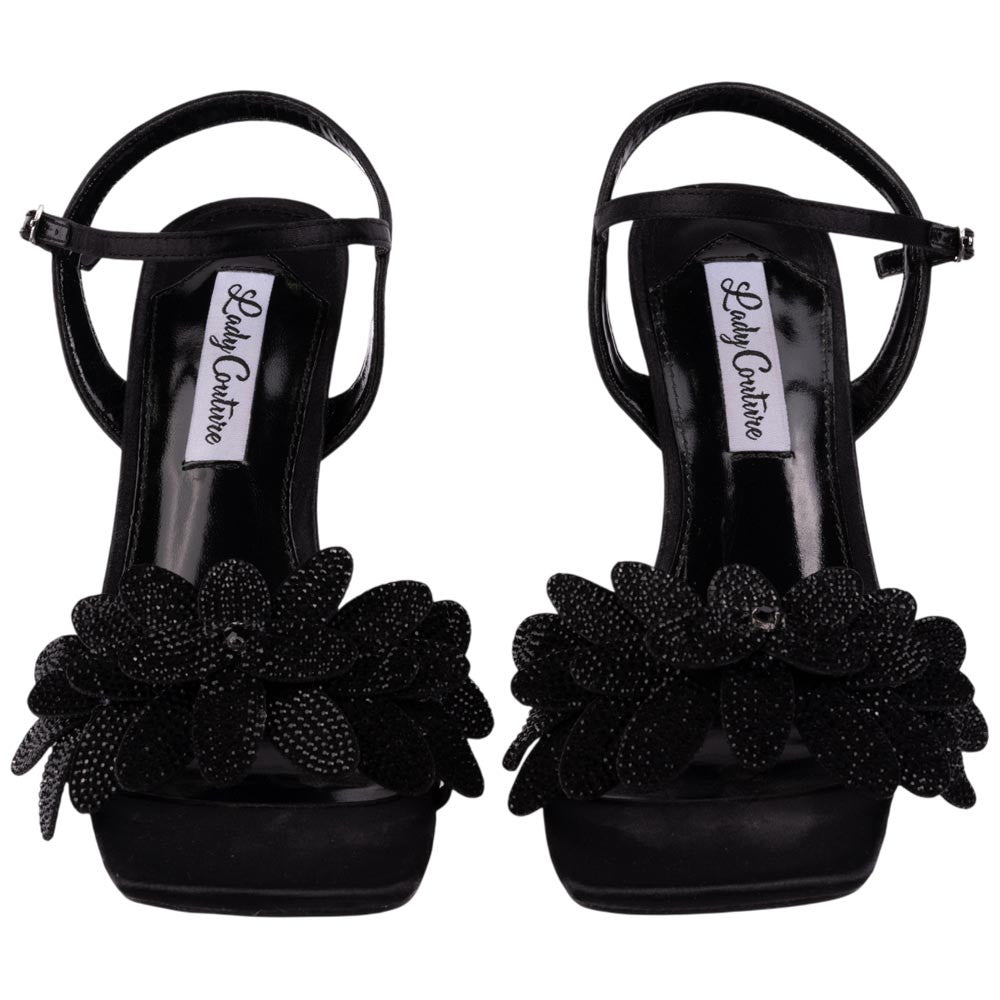 Lady Couture Lust Black Rhinestone Stud Slingback Heels