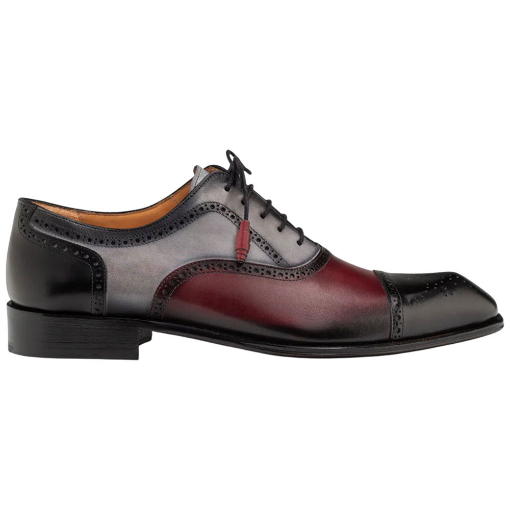 Galante Black Tri-tone Cap Toe Oxford | Mezlan of Spain Dress Shoes for Men