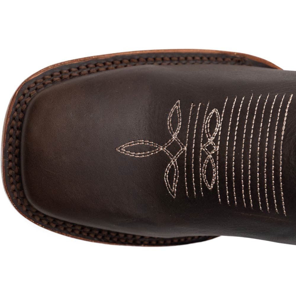Ferrini Men’s Clint Chocolate Square Toe Leather Cowboy Boots