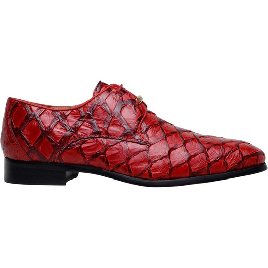 Belvedere Renzo Red Men’s Genuine Pirarucu Dress Shoes