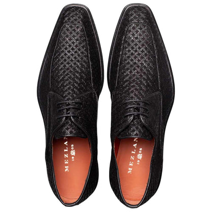 Mezlan Montage Printed Suede Derby - Men's Black Exclusive Printed Suede Derby