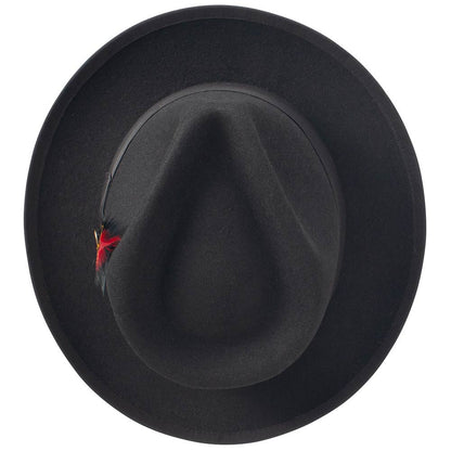 Stetson Whippet Fedora Black Teardrop Crown Hat with Royal Deluxe Fur Felt