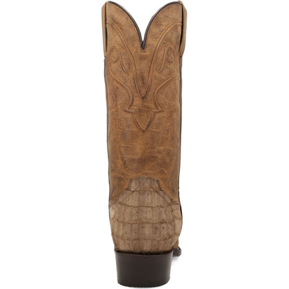 Dan Post Makara Genuine Caiman Crocodile Brown 13” Round Toe Boot (US Men Size)