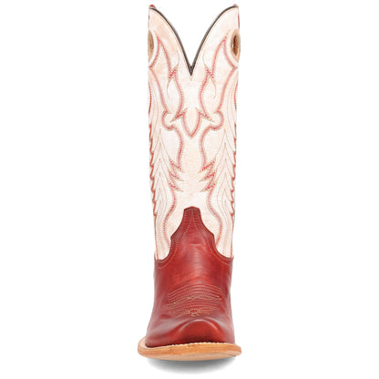 Dan Post Adelaide Stockman Red Leather Cutter Toe Western Cowgirl Boots