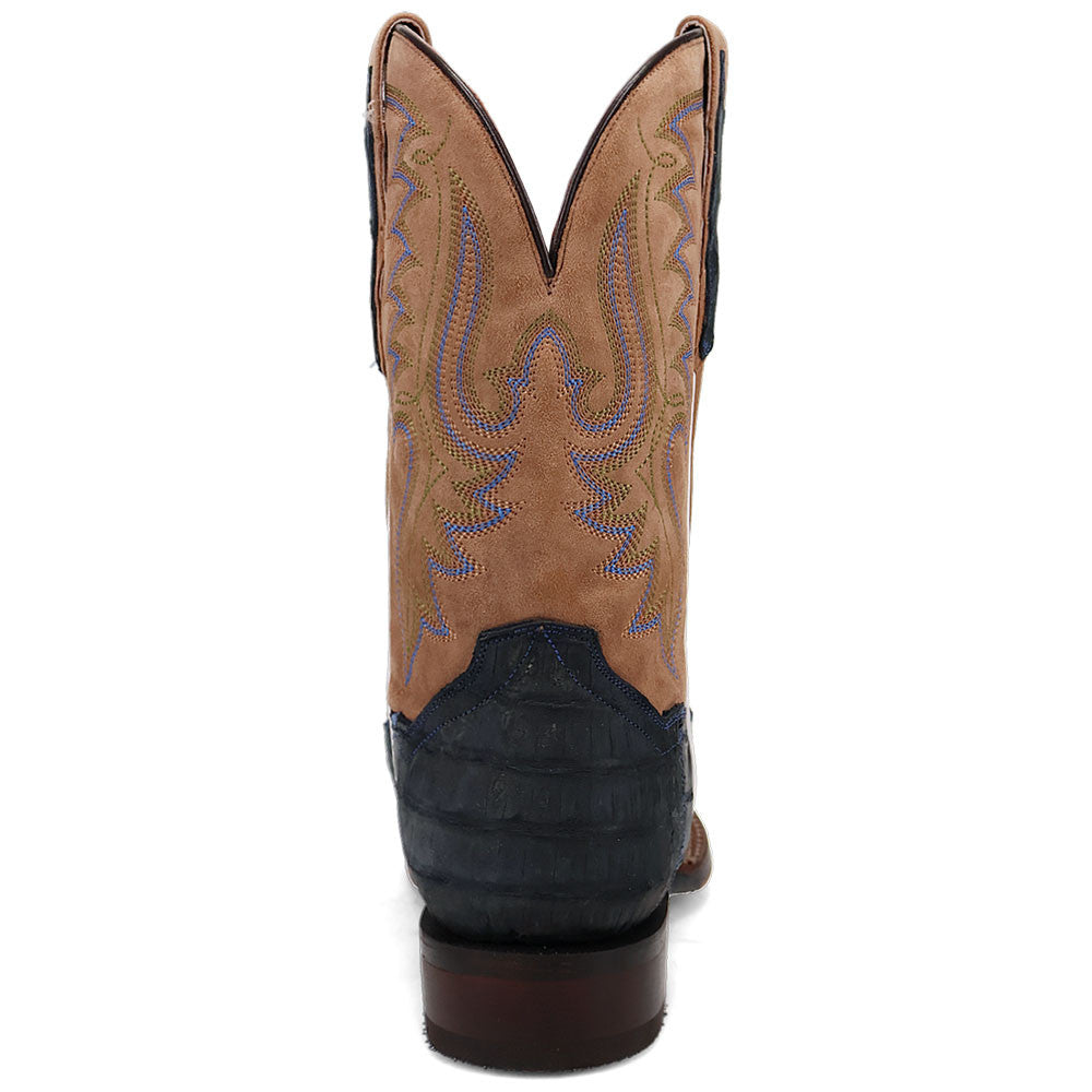 Dan Post Men's Leon Denim & Tan Caiman Square Toe Western Boots