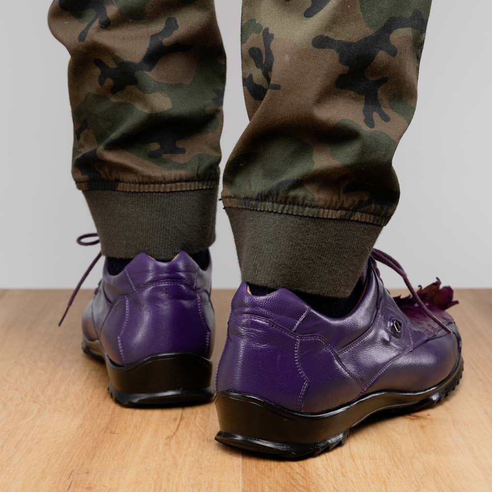 Marco Di Milano Udine Genuine Hornback Caiman & Calf Leather Sneaker – Purple