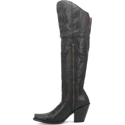 Dan Post Women’s Jilted Black 20” Snip Toe Over-the-Knee Zipper Boot