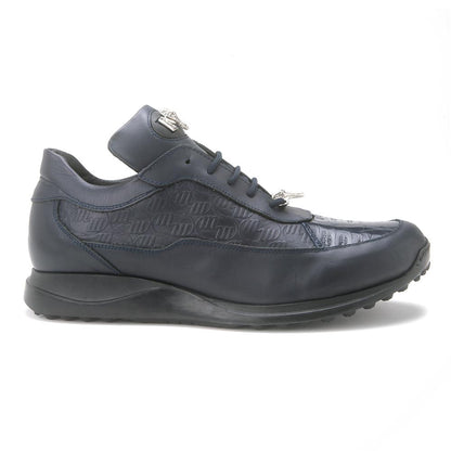 Mauri Blue Genuine Crocodile Skin & Nappa Casual Sneakers