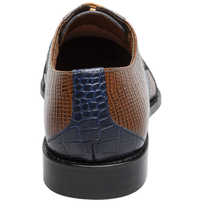 Tristano Modified Bike Toe Oxford | Stacy Adams Dress Shoes in Gray & Blue