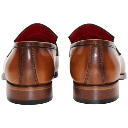 Fennix of Italy Genuine Alligator Skin LIAM Cognac Dress Loafers (USA Men Size)